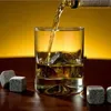 Natürliche Steine ​​9pcs / lot Whisky Steine ​​Kühler Rock Seifenstein Eiswürfel mit Samt Aufbewahrungsbeutel GGA453 120lots