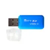 100 st mycket färgglad 2 0 USB High Speed ​​SD TF T-Flash Memory Card Reader Adapter för dator302G