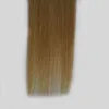 T4/27 Blonde 8A Adhesive PU Seamless Tape Hair Extensions 40pcs Straight Ombre Tape Hair Human Remy skin weft Hair Extension Big Promotion