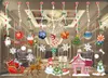 크리스마스 장식 창 유리 스티커 메리 크리스마스 산타 클로스 눈 PVC Xmas Home Decals284L 용 탈착식 벽 스티커