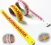 2018 n voleybol beyzbol spor bilezik-gerçek beyzbol deri bilezik, kırmızı dikişler dikiş Deri Beyzbol ile sarı softbol deri