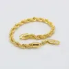 Solid smycken set repkedja 24k guldfyllt halsband armband kedja män kvinnor 6mm bred ed choker283z