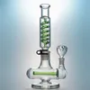 14mm Female Joint Straight Tube Hookahs With Bowl Freezable Coil Inline Perc Build A Bong Green Blue Glass Water Pipe Inverted T Bubbler Dab Oil Rig ILL06-07 by Sea