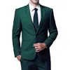 Dark Green Evening Party Men Suits For Wedding Prom Wear 2018 Two Piece Jacket Pants Trim Fit Custom Made Wedding Groom Tuxedos2676337