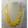 Gelbe Farbe Runde Natürliche Shell Halskette Mode Dame Hochzeit Schmuck, Frau Geschenk Halskette Neues Freies Verschiffen