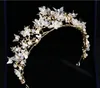 Butterfly Flower Crystal Crown Tiara gold Baroque crown wedding accessories accessories European and American brides crown42295239387774