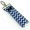 Mulheres Batom Chapstick Holder Keychain Saco de Lip Saco Cores Monograma Multi Chevron Key Lip Tither Girl Presentes