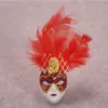 Popolare Mini Venezia Maschera di piume Magnete per frigorifero Italia Souvenir Ornamento Decorazioni per la casa Confezione regalo 6 colori 12 pz / lotto DEC252