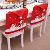 Noel Sandalye Kapakları Kırmızı Noel Şapka Merry Christmas Sandalye Arka Kapak Noel Partisi Dekorasyon 60x49 cm