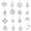 7 Styles Noosa Assorted Ginger 18mm Snap Buttons Chunk Charms Crystal Heart Multi Pendant Necklaces 316L Stainless Steel Chain Jewelry