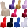 Wedding Banquet Chair Protector Slipcover Decor 10 Colors Pleated Skirt Style Chair Covers Elastic Spandex High Quality