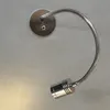 Topoch over hoofdeinde lees lichtlampen muur verzonken slanke plaat flexibele arm aan/uit schakelaar 3W LED chromen afwerking voor hotel residentiële auto -jacht