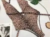 Engraçado europeu e americano novo designer mulheres s biquíni moda swimwear biquíni biquíni leopardo oco maiô