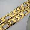 Мужское ожерелье браслет набор цепи Тяжелый твердый твердый из желтого золота 12 мм.