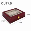 Luxo 10 grades cor vermelha caixa de relógio de madeira jóias display organizador caso relógios caixa de armazenamento caja reloj