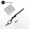 Black Professional Barber Cutting Razor Thinning Razor Japan Stainless Steel Sharp Straight Edge Blade Cutting Thinning Hair Razor4113044