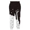 RAISEVERN Joggers hommes pantalons de survêtement drôle galaxie verser du lait impression 3D pantalon noir blanc ample pantalon décontracté pantalons Hombre