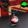 Ny design Hot Starry Moon Earth Lysous Pendant Halsband Julstjärna Kosmiska Glödande Halsband Mode Smycken Populära Gåvor 11 stilar