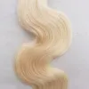 Mänskliga hårförlängningar kroppsvågväv platina blond brasilianska malaysiska indiska peruanska kinky lockiga väv kan krullas färgad rätad