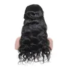 Cuerpo Onda Frente de encaje Cabello humano Pelucas largas para mujeres negras Pelucas de encaje virgen pre arqueada con cabello para bebé 150% de densidad Color natural