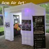 2.4m H Portable LED Inflatable Lights Photo Booth Kiosk Air Selfie Party Tent With Logo For Events