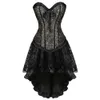 Burlesque Korsett und Rock Set Spitzenkorsett Kleid Gothic Kleider Korsetts und Bustiers Party Plus Size Vintage Drop Shipping1
