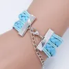 Aktualizacja miłości Bransoletka Infinity Wolf Charm Multilayer Glass Cabochon Bracelets Women Kids Fashion Biżuteria