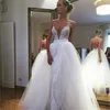 فستان زفاف مثير لعميق جديد مع تنورة قابلة للفصل مفتوح الظهر