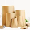 6 * 9cmflat Flat Kraft Paper Inner Aluminium Plating Tre-sidig Seal Gifts Snacks Tea Fukt och Korrosionsskydd Försegling Vakuumväska.