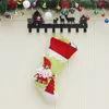 12pcs 6styles Christmas Stocking Socks Gift Bag Santa Claus Snowman Elk Pendant Christmas Decoration