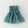 Çocuk Sevimli Elbiseler 0-3 yıl kız çocuk Giyim Için yaz elbisesi 2018 Moda Kollu Örgü Romper Bebek Yenidoğan Tutu Elbise