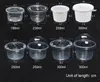 250ml / 8.8oz Engångsuttagsbehållare Plastklart efterrättslockmjölk Pudding Cups Jelly Bowl Yoghurt Sauce Box Food Shop Packaging 100pcs