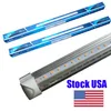 V-Shaped 2ft 3ft 4ft 5ft 6ft Led Tubes T8 Integrated 8ft Led Tubes Double Sides SMD2835 Led Fluorescent Lights 100-277V Stock In US