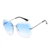 2021 New Brand Fashion Designer Rimless Sunglasses Women Oversized Vintage Sun Glasses for Travel Photo Fashion female eyewear Retro UV400