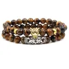 Tiger Eye Stone Armband Set Buddha Stone Bead Armband