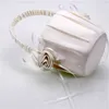 2019 commerci all'ingrosso New Elegant Wedding Cerimonia Partito raso Flower Girl Basket bianco