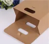 Brown Kraft Paper Bag Foldbar Te Food Packing Påsar Candy Present Wrap Box Handväska för bröllopsfest Favor Leveranser 1 2HQ YY4459192