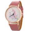 Par Pu Leather Cartoon Jewelry Flower Horse Watch Fashion Women Quartz Party Wrist Watches Big Children 12 Färger C36541126408