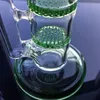 Colorful Straight Tube Glass Bong Triple Layer Comb Perc Hookah Percolator Water Pipes Catcher Heady Oil Dab Rig Tonado Bongs WP525