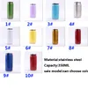 350 ملليلتر الكولا يمكن زجاجة كوب المقاوم للصدأ الرياضة فراغ معزول كأس mup السيث القش الأغطية 10 ألوان WX9-418