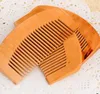 200pcs cheap comb Natural Peach Wooden Comb Beard Comb Pocket Hair Brush Can Print