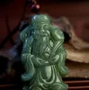 Ciondolo Dio della Ricchezza QINGYU XinJiang in giada naturale Hetian Ciondolo Dio della Ricchezza in giada Zhaocai Jinbao