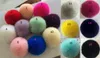 Hi-Q Pompon Ball flauschiger Bommel aus Rex-Kaninchenfell zum Basteln für Schlüsselanhänger, Taschen, weiche Haar-Accessoires, 16 Stück, 8 cm, GR109