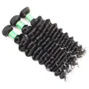 Brasiliansk djupvåg Curly Virgin Human Hair Weaves 8a 100% obearbetade peruanska malaysiska indiska djupa våg 3bundlar hårförlängningar väft