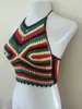 RASTA FESTIVAL TOP, Cropped rasta halter tops, crochet halter top, halter top, caribbean, rasta, afrocentric, carnivals, gypsy, boho