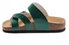 Ny berömda varumärke Arizona Man Flat Sandaler Kvinnor Mode Sommar Strand Casual Skor Buckle Bekväm Toppkvalitet Äkta Läder Tofflor