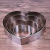 7 pz/set 4-10 pollici a forma di cuore mousse anello stampo in acciaio inox caramelle pane torta di formaggio stampo strumento di cottura ZA6873