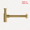 Rolya Wholesale New Arrival Solid Brass Round Golden Plate Bottle Trap Pop Up Gold Bathroom Vanity Sink Waste Drain P trap&Waste