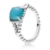 925 Sterling Silver Blue Wibrujący Spirit Kamienie Ring Fit Pandora Urok Biżuteria Zaręczyny Miłośników Moda Pierścionek dla kobiet