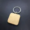 Kimter Blank Wooden Key Chain Square Heart Rectangle Shape Personalized EDC Wood Keychain Handmade Keyring for DIY Craft Making G199F